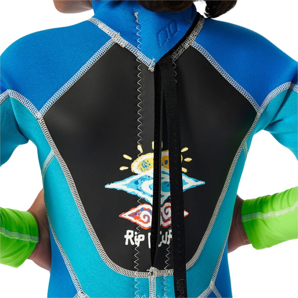 2026 Rip Curl Groms Omega 1.5mm Back Zip Easy On / Off Wetsuit 002TSP - Blue